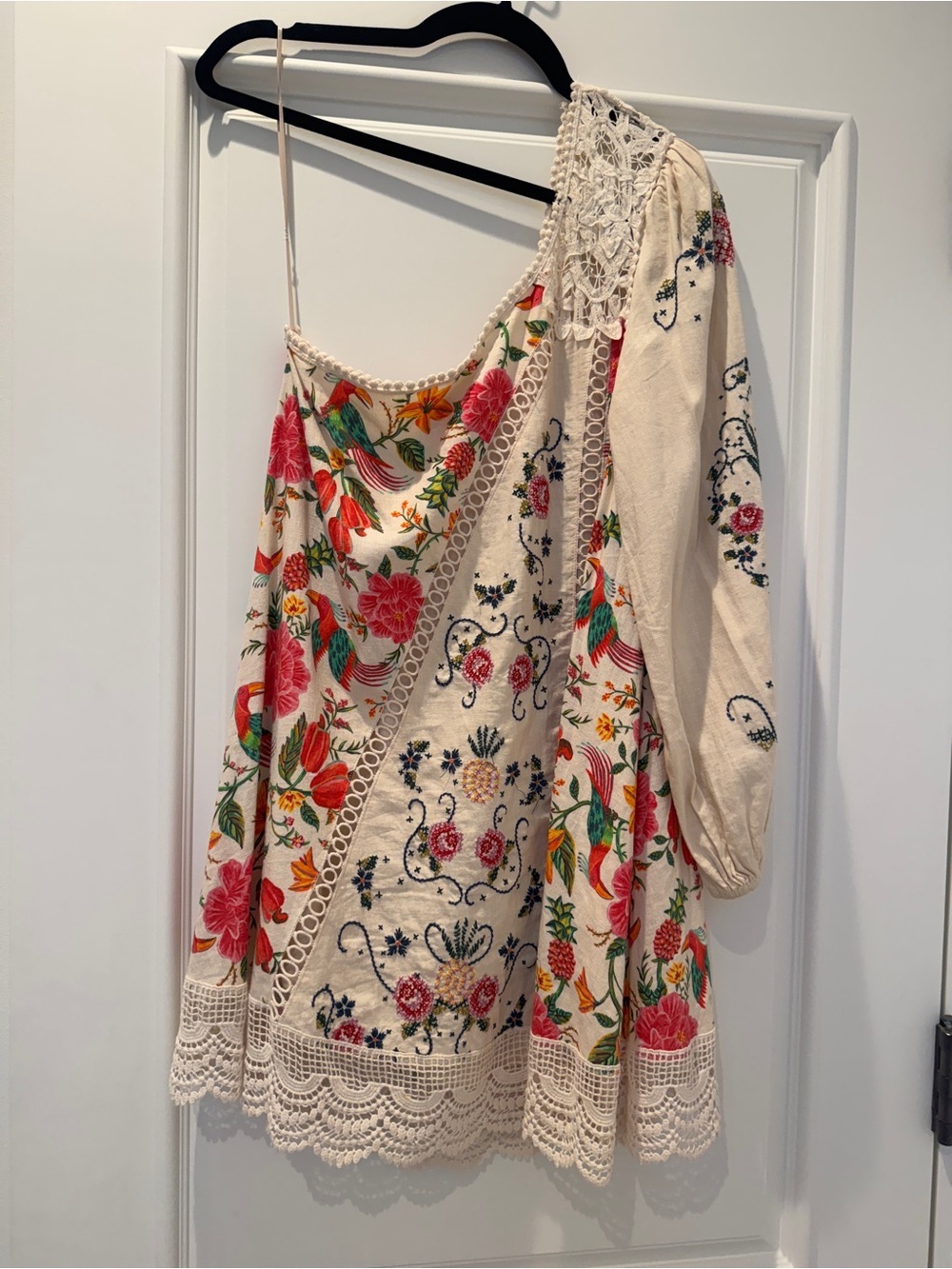 FARM Rio Cream One-Shoulder Floral Embroidered Dress - Picture 5 of 10